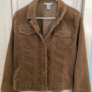 CABi corduroy jacket. Tan, Ladies XL,Casual hip length, excellent condition.